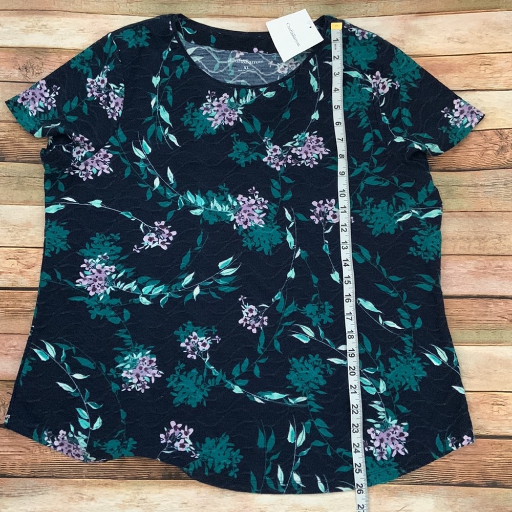 NWT Croft & Barrow Floral Tee - Picture 3 of 6